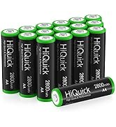 HiQuick AA Rechargeable Batteries 2800mAh - High Capacity Performance 16 Pcs Rechargeable AA Battery