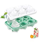 Ice Cube Tray Silicone 3D Ice Mold, Ice Cube Molds for Freezer with Lid and Funnel, Easy Release ...