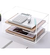 Acrylic Paper Tray, Desk Organizers and Office Suplies Document Storage, Enlarged Letter Tray, Cl...