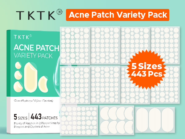 TKTK Acne Patch Variety Pack 5 Sizes 443 Patches