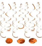 24 PCS Orange Hanging Swirl, Sparkle Ceiling Decorations, Plastic Streamer Party Decorations with...