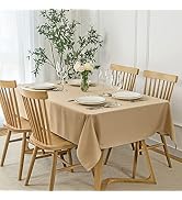 maxmill Rectangle Slubby Textured Tablecloth Waterproof Spillproof Wrinkle Free Table Cloth, Kitc...