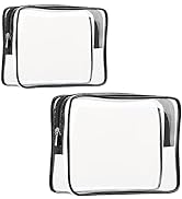 2Pcs Crystal Clear PVC Travel Toiletry Bag Kit for Women Men, Waterproof Vinyl Packing Organizer ...