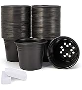JERIA 100-Pack 0.5 Gallon Plant Nursery Pots, Plastic Pots for Flower Seedling, Flower Plant Cont...