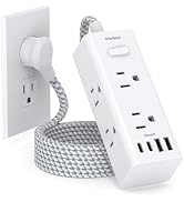 Power Strip Surge Protector - One Beat 6 Widely Outlets with 4 USB Ports (2 USB C), 5 Ft Extensio...