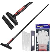 EHDIS Extenble Razor Blade Scraper, 16''-58'' Long Handle 6" Wide Blade Scraper Tool with 10 Doub...