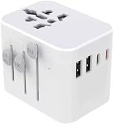 European Travel Plug Adapter, Universal Travel Adapter with PD Fast Charging, 5-Port (1 AC/2 USB-...