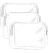 TRODANCE Clear Toiletry Bag, 3 Packs TSA Approved Water resistant Travel Organizer, Airport Airli...