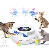 ORSDA Cat Toy, 3-in-1 Automatic Interactive Electronic Moving Ambush Feather, Fluttering Butterfl...
