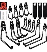 SBGGRL 15pcs Garage Storage Wall Hooks - Heavy Duty Garage Hooks for Hanging Yard Tools Ladders B...