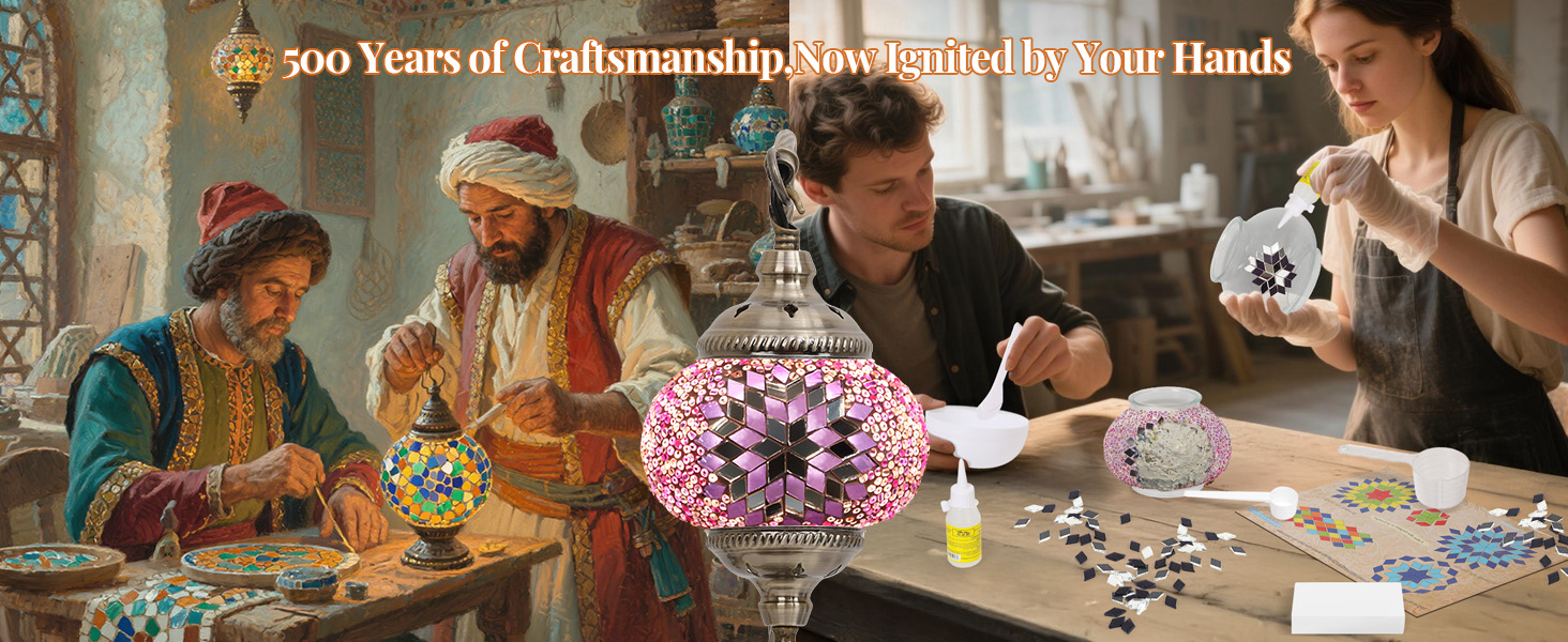 DIY Stained Glass Turkish Mosaic Lamp Making Kit for Adults Teens Mosaic Art Craft Project Kits