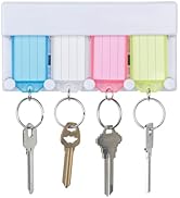 Uniclife Key Tag Rack Slot Style Key Storage Rack Plastic Wall Mounted Key Holder Organizer with ...
