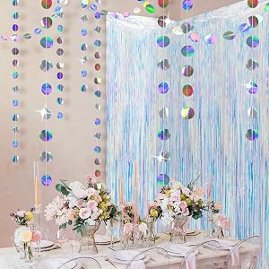 Iridescent Holographic Curtain Circle