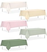 CMUSKO 54 x 108 Inch Pink and Green Tablecloths - 5Pcs Dusty Pink Sage Green Beige Plastic Table ...