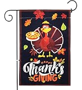 HAKDAY Thanksgiving Garden Flag, 13×19 Inches Happy Thanksgiving Flag Double Sided Funny Turkey S...