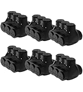 RVBOATPAT 6PCS Dual Entry Aluminum Wire Connector 3 Port Insulated Multi Tap Connector 2/0-6 AWG ...