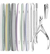 TsMADDTs Nail Care Tool Kit with Cuticle Trimmer, Cuticle Pusher, Nail Files and Buffers Blocks, ...