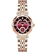 FANMIS Women's Luxury Rose Gold Watches Diamond Dial Easy Read Time Watch Elegant Dress Watch Sta...