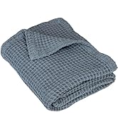 Cotton Gray Waffle Blanket - Lightweight Gender Neutral Baby Crib Blanket - 100% Cotton Extra Lar...
