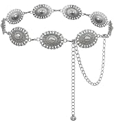 YZRIZX Western Concho Chain Belt for Women Boho Metal Belts For Country Concert Dresses Jeans Cow...