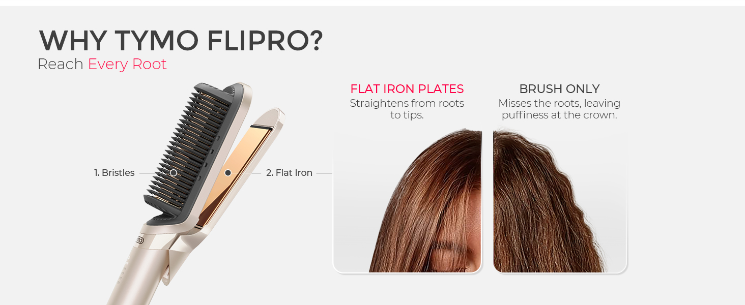 TYMO Flat Iron Hair Straightener Brush