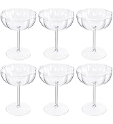 Ciaell 12PCS Plastic Martini Glasses - 10 Oz Elegant Disposable Cocktail Glasses for Champagne Wi...