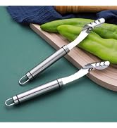 2pcs Stainless Steels Pepper Seed Corer Remover, Stainless Steel Jalapeno Tool, Chili Corer Remov...