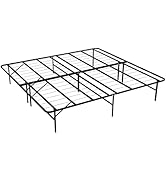 FurniEdge 14 Inch Foldable Bed Frame, King Bed Frame Metal Platform with Steel Slats, No Box Spri...
