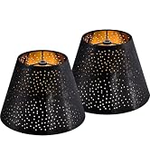 GOSO Set of 2 Small Black Drum Lamp Shades,5