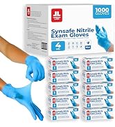 London Labs Synsafe 4 Mil - Blue Nitrile Exam Gloves –Disposable Latex Free & Powder Free – Extra...