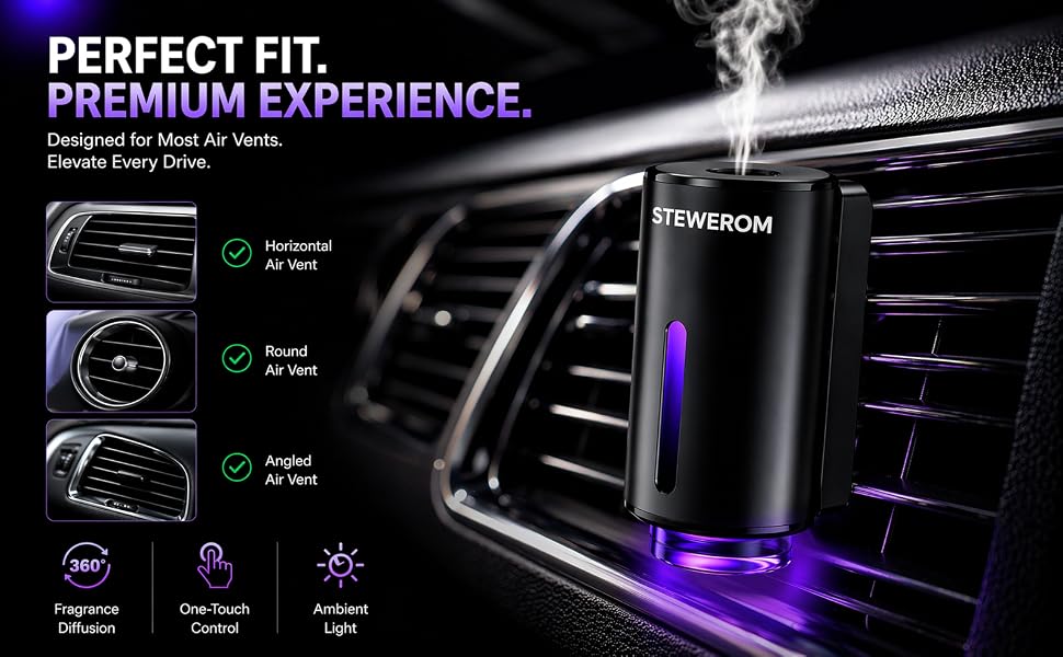 Car aroma diffuser for most air vents