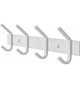 SAYONEYES White Coat Rack Wall Mount – 12 Inch Stainless Steel Hook Rail with 4 Heavy Duty Double...