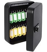 Decaller Secure Key Box with Combination Lock, Key Cabinet Wall Mount Lock Box with 20 Hooks, 7 4...