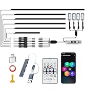 Acrylic Ambient Lighting Car Interior, 10 in 1 Dream Color Acrylic Led Strips Fiber Optic Lights ...