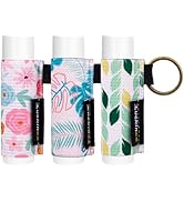 LUCKINEE 3PCS Lip Balm Holder Keychain Print Chapstick Holder Key chain Lipstick Holder Lip Gloss...