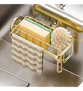 TAILI 4-in-1 Sponge Holder for Kitchen Sink with Strong Suction Cup Removable, Rustproof Aluminum...