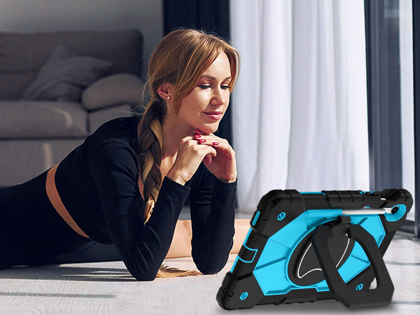 Samsung Tab S10 FE/ S9 FE/ S9 Case with Screen Protector Rotating Stand Pencil Holder