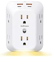 Outlet Extender Surge Protector, 6 Outlet Surge Protector Extender with 4 USB Ports (2 USB C) and...