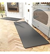 AMOAMI-Thin Kitchen Rugs and Mats Non Skid Rubber Backed-2 PC Super Absorbent Quick Dry Kitchen R...