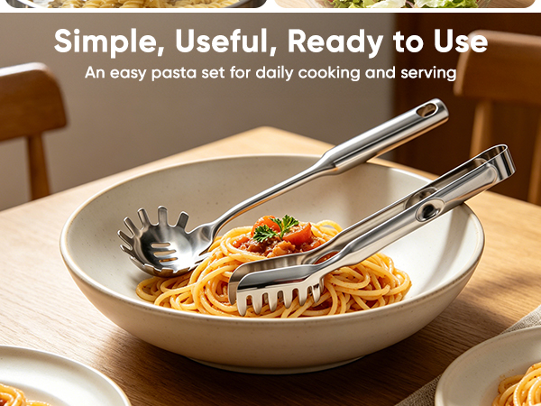Pasta tongs&spoon A+S5