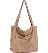 WantGor Women Corduroy Tote Bag, Large Shoulder Hobo Bags Casual Handbags Big Capacity Shopping W...
