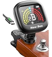 New bee Guitar Tuner Rechargeable, 360° Rotatable Clip On Tuner with Color Screen, Fast & Accurat...