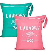 2 Pcs Large Travel Laundry Bag Waterproof Wet Dry Bag Washable Dirty Clothes Bag Bathing Suit Wor...
