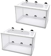 Anxingo 2 Pack Fish Tank Breeder Net,Fish Isolation Breeding Hatching Box, Plastic Frame Hatching...
