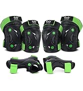 Kids/Youth/Adult Knee Pads Elbow Pads with Wrist Guards Protective Gear Set 6 Pack for Rollerblad...