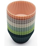 Reusable Silicone Cupcake Baking Cups 24 Pack, 2.75 inch Silicone Baking Cups, Non-stick Muffin C...
