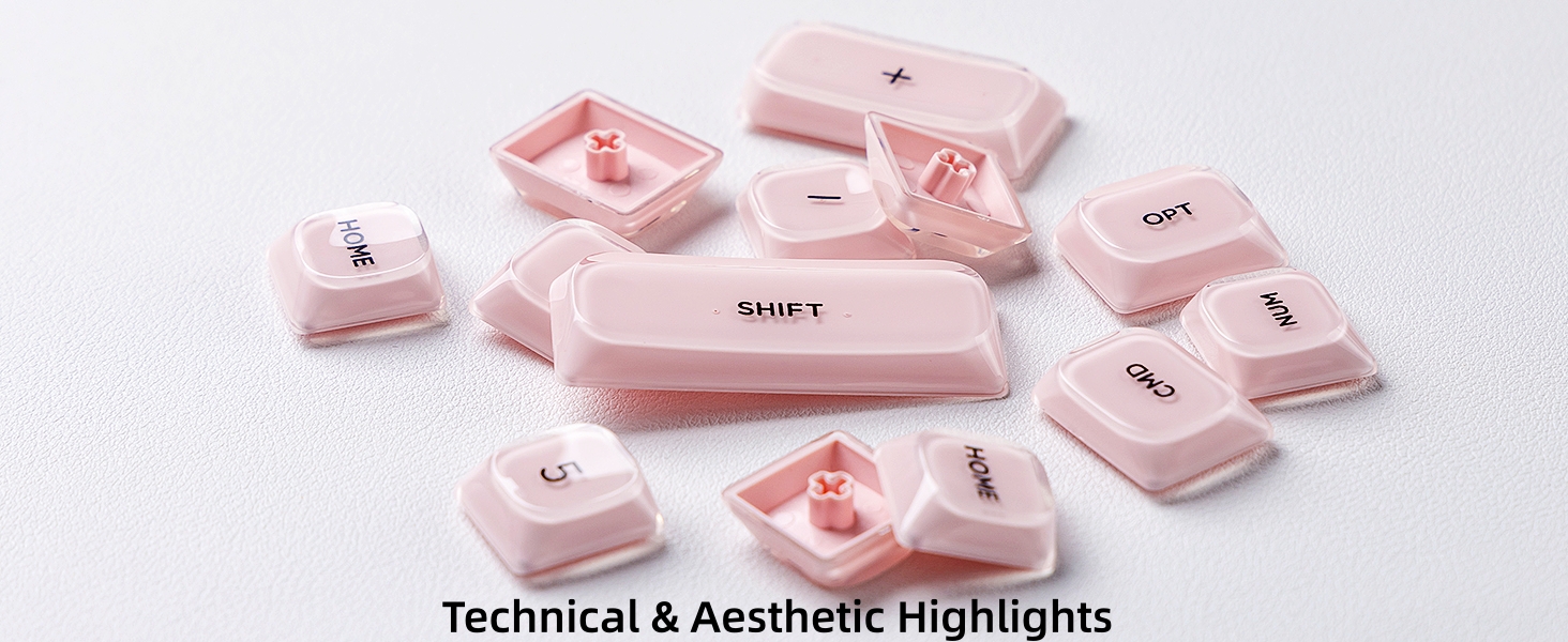 Jelly Low Profile Keycaps Shine Through Keycaps