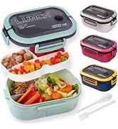 Bento Box Adult, Lunch Box for Men and Women, 1200ML Leak-proof Double-layered with Handle Lunchb...