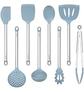 Vayvnt Silicone Kitchen Utensils Set, NonToxic, Plastic-Free, 8PCS, Blue | Heat Resistant Silicon...