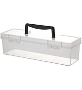 VIDIFOR Plastic Portable Container with Handle, Art Craft Sewing Storage Box with Latching Lid fo...